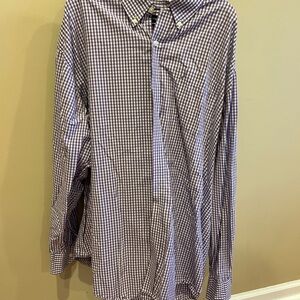 Nautica Men's Purple Gingham Button Down Shirt